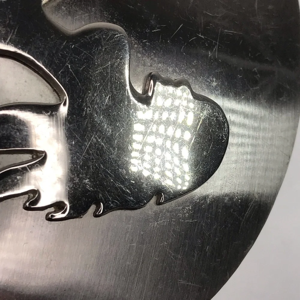 Silver Mudflap Girl Belt Buckle A188 Italia Large 5 x 4